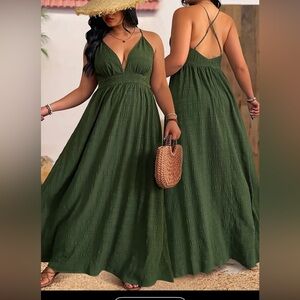SHEIN Deep Green Maxi Dress